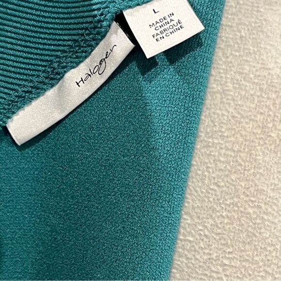 Halogen green Teal v-neck Sleeveless skater style Dress size large - Picture 11 of 14